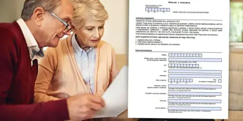 Starsze małżeństwo analizuje dokument ZUS. Wniosek o emeryturę jak wypełnić - kluczowe pytanie, na które szukają odpowiedzi.
