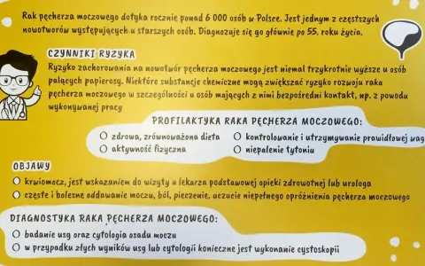 Rak pęcherza moczowego: czynniki ryzyka, objawy, profilaktyka i diagnostyka. Śmiertelność jest wysoka, ale wczesne wykrycie zwiększa szanse.