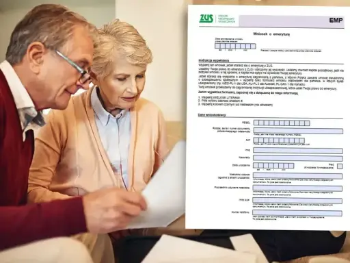 Starsze małżeństwo analizuje dokument ZUS. Wniosek o emeryturę jak wypełnić - kluczowe pytanie, na które szukają odpowiedzi.