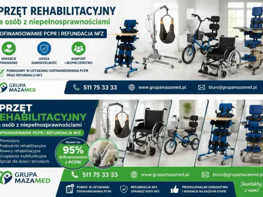 Sprzęt rehabilitacyjny dla seniora refundacja NFZ. Pomagamy w uzyskaniu dofinansowania PCPR i refundacji NFZ na sprzęt rehabilitacyjny.