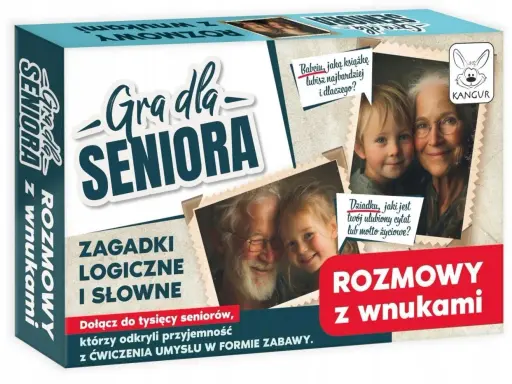 Gra "Rozmowy z wnukami" to zestaw zagadek dla seniorów do druku, które łączą zabawę z ćwiczeniem umysłu.