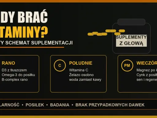 Kiedy brać witaminę D3? Schemat suplementacji: rano D3 z tłuszczem, w południe witamina C, wieczorem magnez.