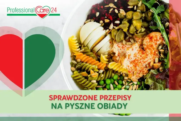 Kolorowy makaron, kurczak, jajko i warzywa w misce. Sprawdzone przepisy na pyszne obiady, idealne dla diety papkowatej.